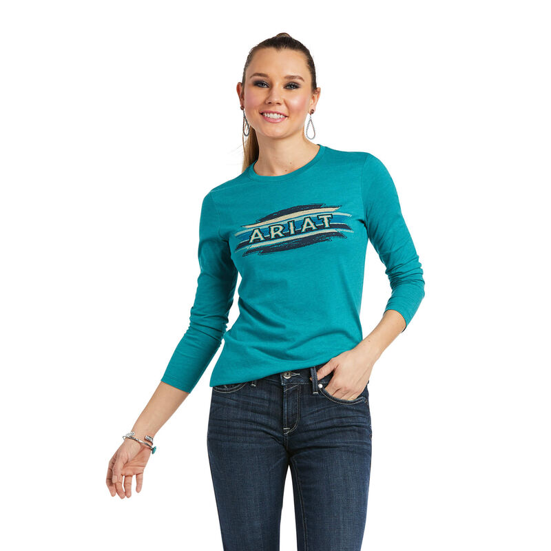 Ariat T-Shirts Damen - Serape Türkis ( KPQED-1954 )